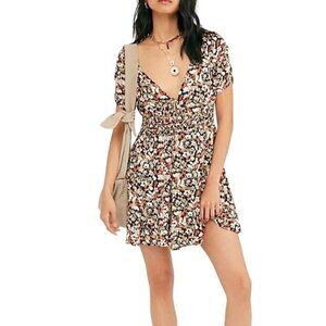 Free People Dress,  Forget Me Not Floral Print, Black, Size 6, new with tag